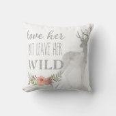 Verlaat haar Wild Boho Deer Nursery Pillow Woodlan Kussen (Voorkant)