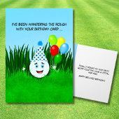 Verlaat Happy Birthday Funny Golf Ball in Rough Kaart