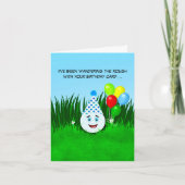 Verlaat Happy Birthday Funny Golf Ball in Rough Kaart (Voorkant)
