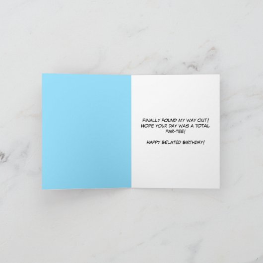 Verlaat Happy Birthday Funny Golf Ball in Rough Kaart (Binnen)