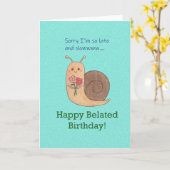 Verlaat Happy Birthday sorry voor late Schattigee  Kaart (Gele Bloem)