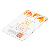 Verlaat herfst uit liefde bruiloft die oranje stre magneet (Linkerzijde)