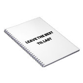 Verlaat het beste tot laatste notitieboek (Rechterzijde)