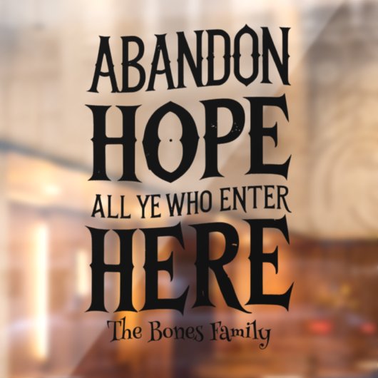 Verlaat Hope Familienaam Halloween Window Cling Raamsticker (Vel 2)