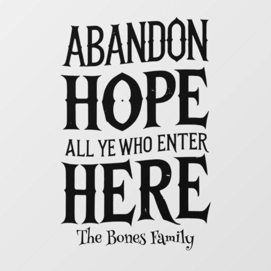 Verlaat Hope Familienaam Halloween Window Cling Raamsticker (Vel)