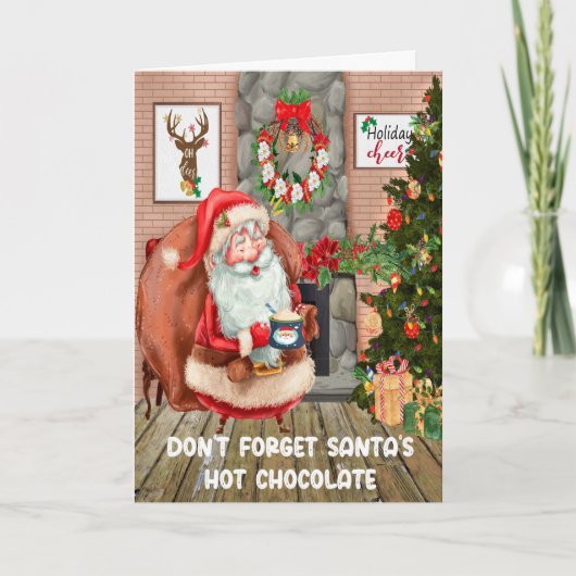 Verlaat Hot Chocolade voor Santa Kinder Kaart (Voorkant)