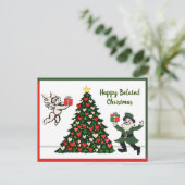 Verlaat kersthart en Shamrocks Feestdagenkaart (Staand voorkant)