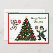 Verlaat kersthart en Shamrocks Feestdagenkaart (Voorkant / Achterkant)