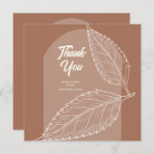 Verlaat Mocha Wedding Dank u kaarten (Voorkant / Achterkant)