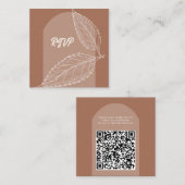 Verlaat Mocha Wedding QR Enclosure Kaart (Voorkant / Achterkant)