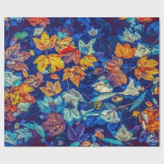 Verlaat najaar herfst cadeaupapier (Vlak)