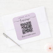 Verlaat ons een Review Bedrijfs QR Code Sociale me Vierkante Sticker (Envelop)
