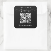 Verlaat ons een Review Bedrijfs QR Code Sociale me Vierkante Sticker (Tas)