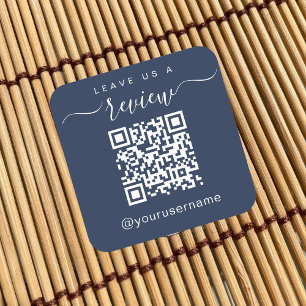 Verlaat ons een Review Bedrijfs QR Code Sociale me Vierkante Sticker