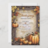 Verlaat pompoenen  Thanksgiving Dinner Party Kaart (Voorkant)