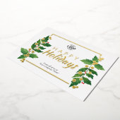 Verlaat Prettige feestdagen Real Gold Foil Kaart (Gedraaid)