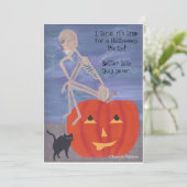 Verlaat Skeleton Halloween-feestuitnodigingen Kaart (Staand voorkant)