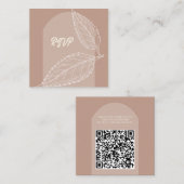 Verlaat Soft Mocha Wedding QR Enclosure Kaart (Voorkant / Achterkant)