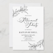 Verlaat takken minimalistische pensioenpartij kaart (Voorkant)