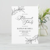 Verlaat takken minimalistische pensioenpartij kaart (Staand voorkant)