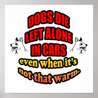 VERLAAT UW PETS ALLEEN IN EEN AUTO POSTER