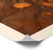 Verlaat Vallende Vrouw in Herfst Oranje Gown Vrouw Poster (Hoek)