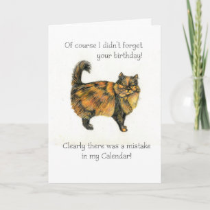 Verlaat Verjaardag Kaart - Bruine Tabby Cat