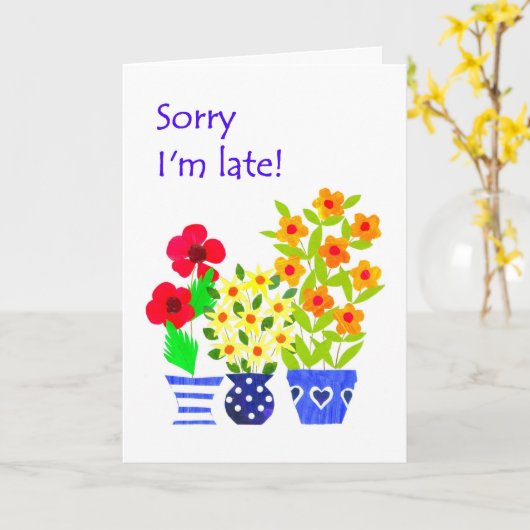 Verlaat Verjaardag Kaart - Flower Power (Gele Bloem)