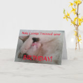 Verlaat verjaardagskat Humor Kaart (Gele Bloem)