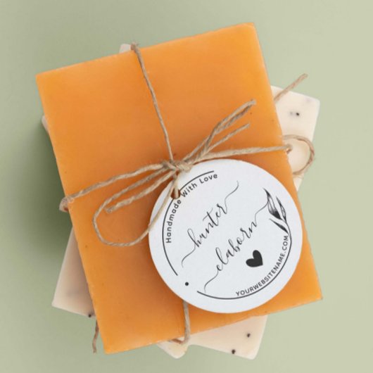 Verlaat website aangepaste naam handgemaakt met li rubberstempel