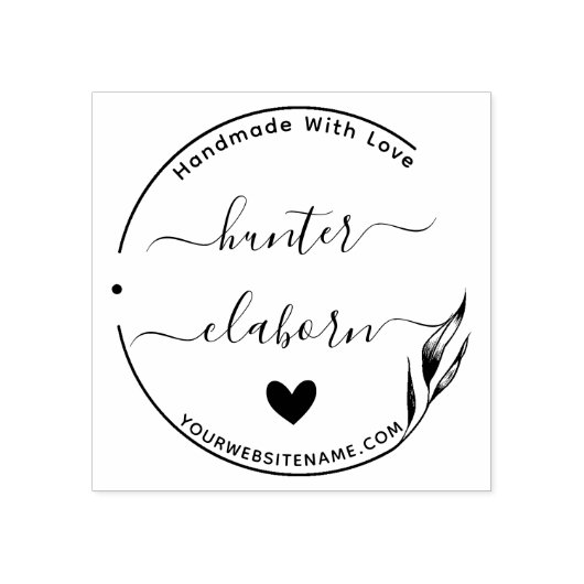 Verlaat website aangepaste naam handgemaakt met li rubberstempel (Afrduk)