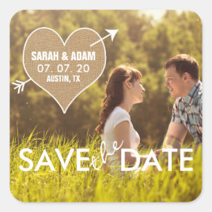 verlamming   Rustic Save the Date Sticker