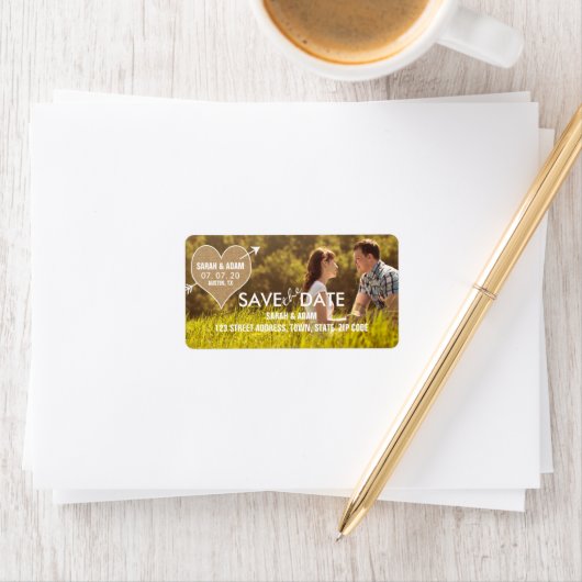 verlamming | Rustic Sla de datum Adreslabel op Etiket (Insitu)