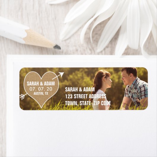 verlamming | Rustic Sla de datum Adreslabel op Etiket (Insitu)