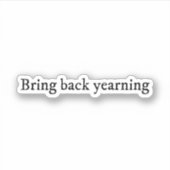 Verlang terug sticker (Voorkant)