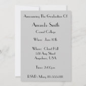 Verlangde Afstuderen Graduation Invitations Damask Kaart (Achterkant)