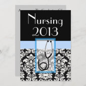 Verlangde Afstuderen Graduation Invitations Damask Kaart (Voorkant / Achterkant)