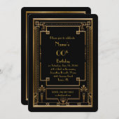 Verlangde feestdag, geweldige Gatsby, goud, zwart Kaart (Voorkant / Achterkant)