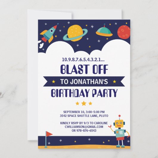 Verlangde lancering van Rocket Buitenspace Ship Kaart (Voorkant)