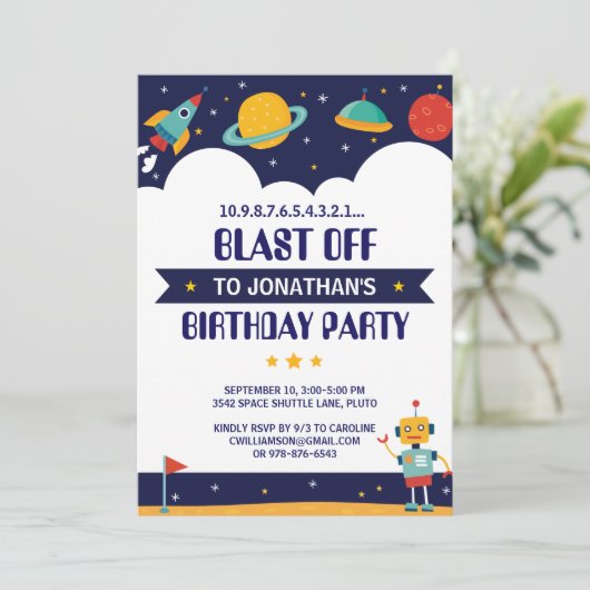 Verlangde lancering van Rocket Buitenspace Ship Kaart (Staand voorkant)