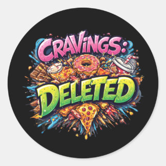 Verlangen Gewist – Vette Strips Junkfood Grafisch Ronde Sticker