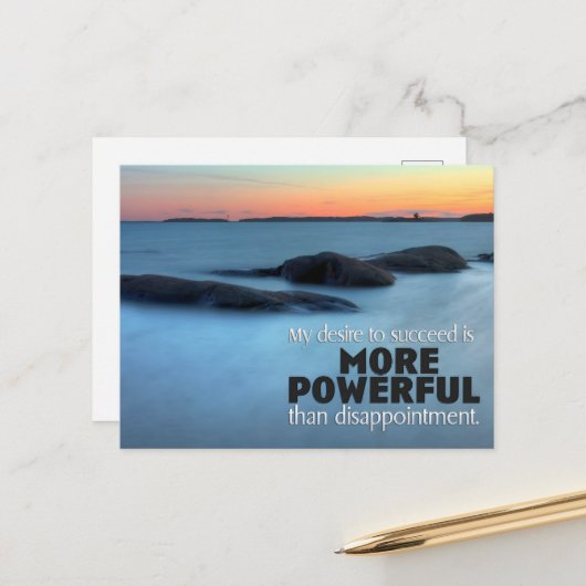 "Verlangen om te slagen" Motivatiebevestiging Briefkaart (Voorkant / Achterkant in situ)