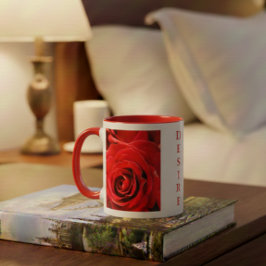 Verlangen Rode Rozen 11oz Twee-Tons Mok Rood