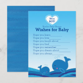 Verlangens van Blauwe Walvissen voor Baby Shower S Kaart