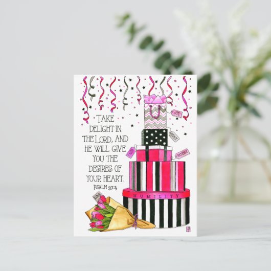 Verlangens van je hart Inspirerend Briefkaart (Staand voorkant)