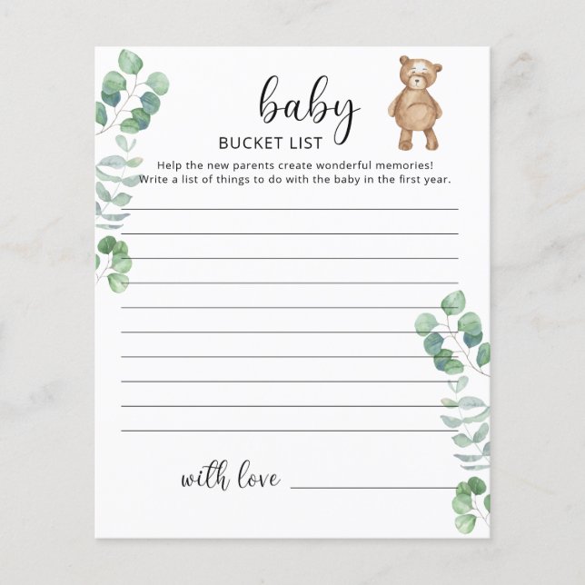 Verlanglijst van Little Bear Baby (Voorkant)