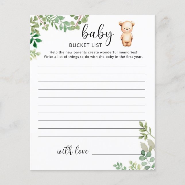 Verlanglijst van Little Bear Baby (Voorkant)