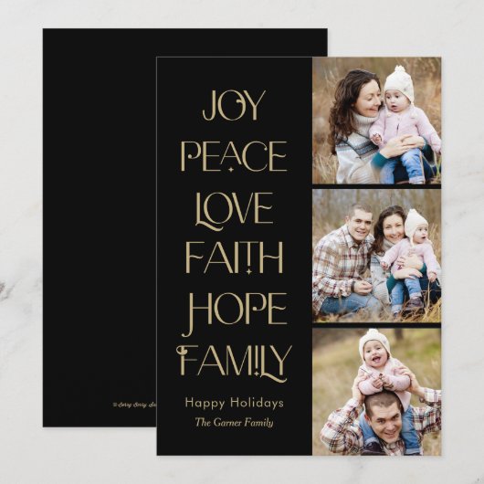 Verlanglijst Woorden BEWERKBARE KLEUR Vakantiefoto Feestdagenkaart (Voorkant / Achterkant)