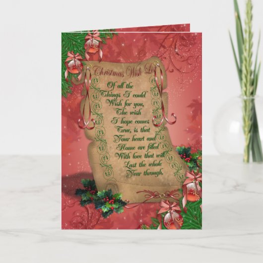 "Verlanglijstje" Kerst Wenskaart foto binnen Feestdagen Kaart (Voorkant)