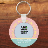 Verlanglijstje naam, tekst & speciale datum, fotok sleutelhanger (Voorkant)